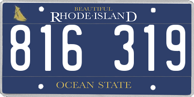 RI license plate 816319