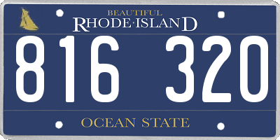 RI license plate 816320