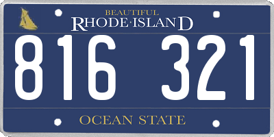 RI license plate 816321
