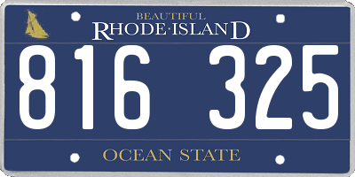RI license plate 816325