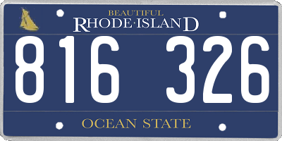 RI license plate 816326