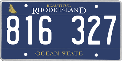 RI license plate 816327