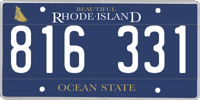 RI license plate 816331