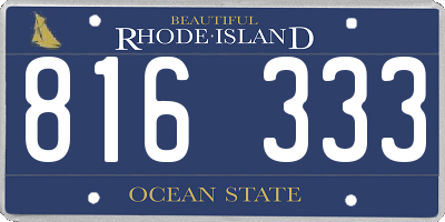 RI license plate 816333