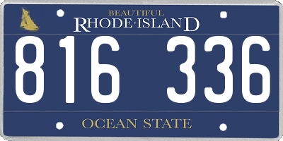 RI license plate 816336