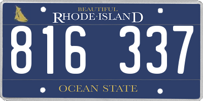 RI license plate 816337