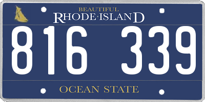 RI license plate 816339