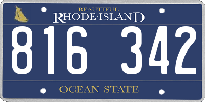 RI license plate 816342