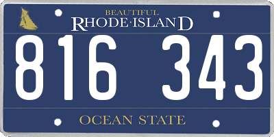 RI license plate 816343