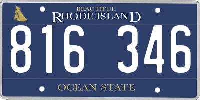 RI license plate 816346