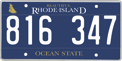 RI license plate 816347