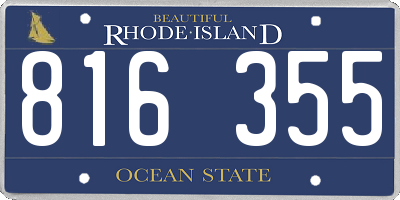 RI license plate 816355