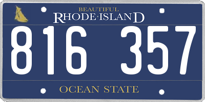 RI license plate 816357