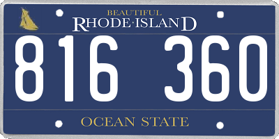 RI license plate 816360