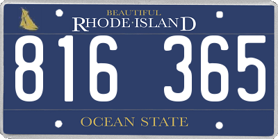 RI license plate 816365