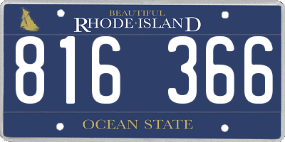RI license plate 816366