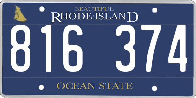 RI license plate 816374