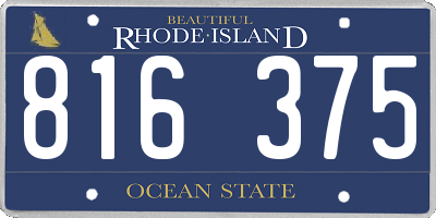 RI license plate 816375
