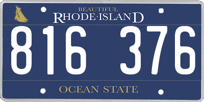 RI license plate 816376