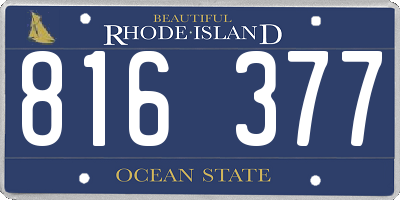 RI license plate 816377