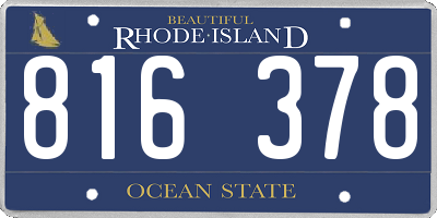 RI license plate 816378