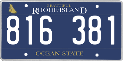 RI license plate 816381