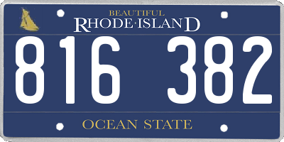 RI license plate 816382