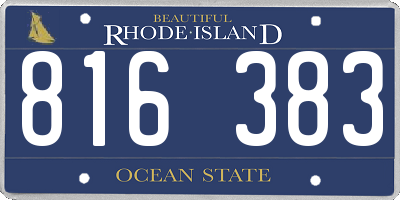 RI license plate 816383