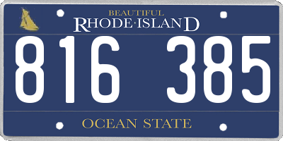 RI license plate 816385