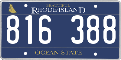 RI license plate 816388