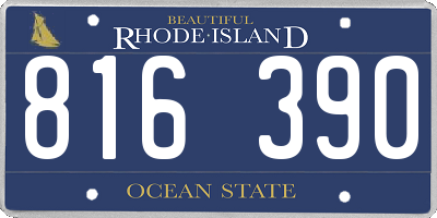 RI license plate 816390
