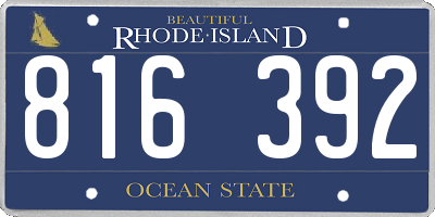 RI license plate 816392
