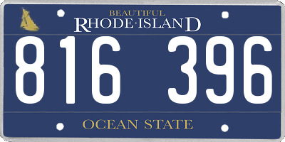 RI license plate 816396