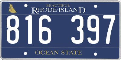 RI license plate 816397