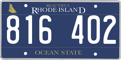 RI license plate 816402