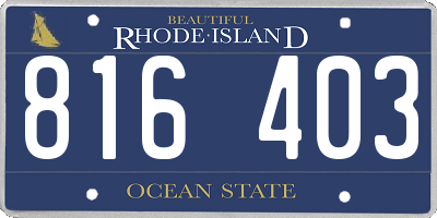 RI license plate 816403