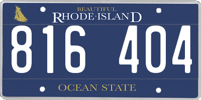 RI license plate 816404