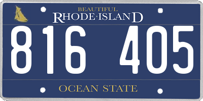 RI license plate 816405