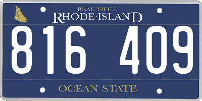 RI license plate 816409