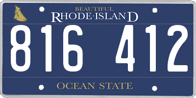 RI license plate 816412