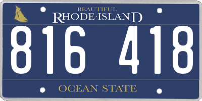 RI license plate 816418