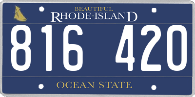 RI license plate 816420