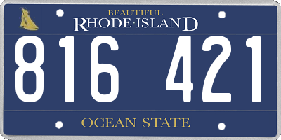 RI license plate 816421