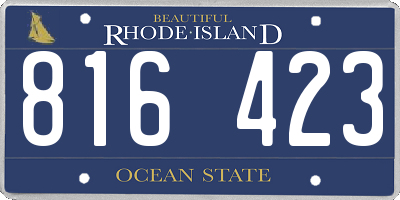 RI license plate 816423