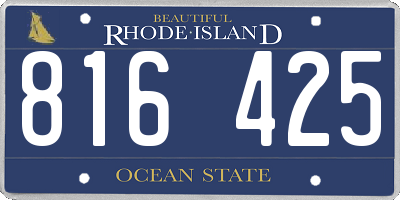 RI license plate 816425