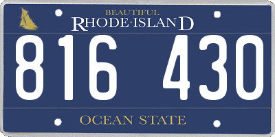 RI license plate 816430