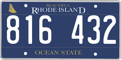 RI license plate 816432