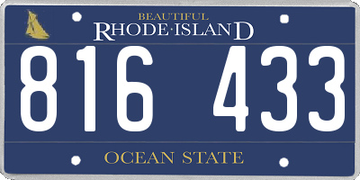 RI license plate 816433