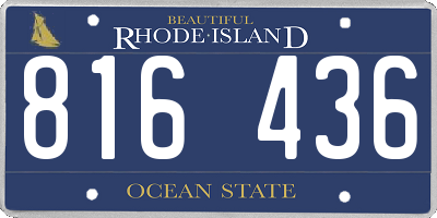 RI license plate 816436