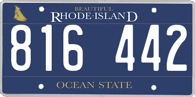 RI license plate 816442